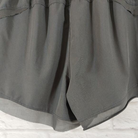 Women's Grey 2 in 1 Lined Quick Dry Yoga Workout Fitness Gym Running Shorts XS S - Picture 8 of 8